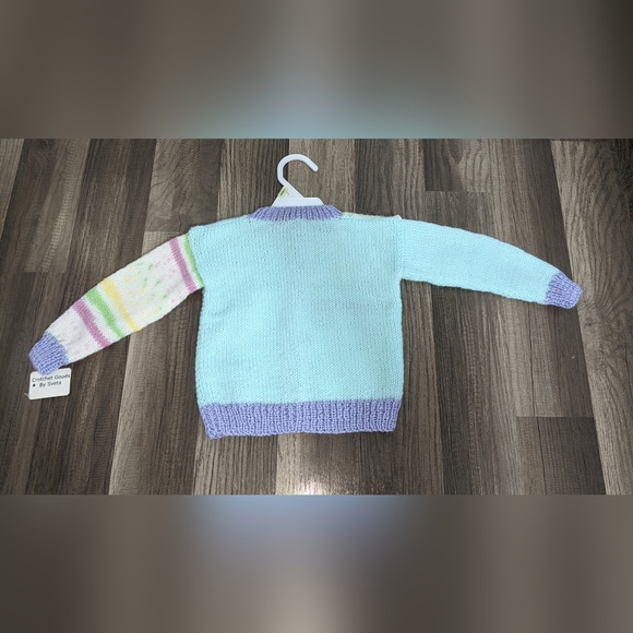 #454NWT Crochet by Sveta Handmade Baby Girl Multicolor Cardigan. Size: 12Mo - Picture 5 of 8